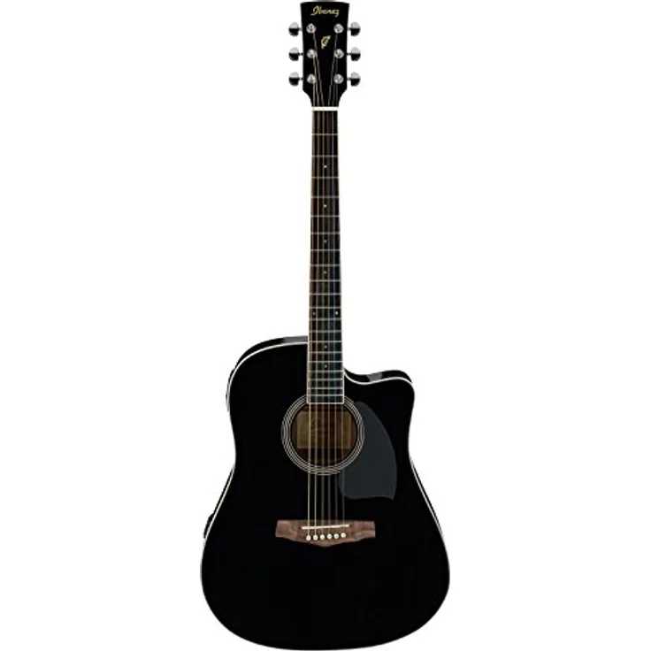 Ibanez PF15ECE-BK, Westerngitarre im Dreadnought-Style mit Fichtendecke, Okume Boden & Zargen, Nyatohhals, 650 mm Mensur, integrierter Ibanez Under Saddle Tonabnehmer und AEQ2T Elektronik, Farbe: Schwarz – Bild 3