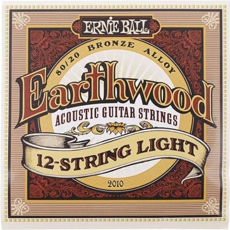 Ernie Ball Earthwood Light 12-Saiter Akustik-Gitarrensaiten, 80/20-Bronze, Stärke 9–46, heller Klang mit hervorragender Projektion – Bild 2