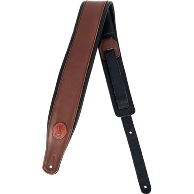 Levys Padded Garment Leather Strap MSS2-BRN, Gitarrengurt aus Bekleidungsleder, 3" Breite, braun, Längenverstellbar von 94 cm bis 130 cm, Made in Canada
