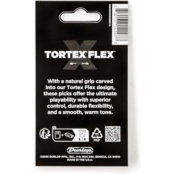 Dunlop Tortex Flex X Pick .50 mm, Plektrum Pack mit 12 Stück, Standardform, Tortex Material – Bild 5