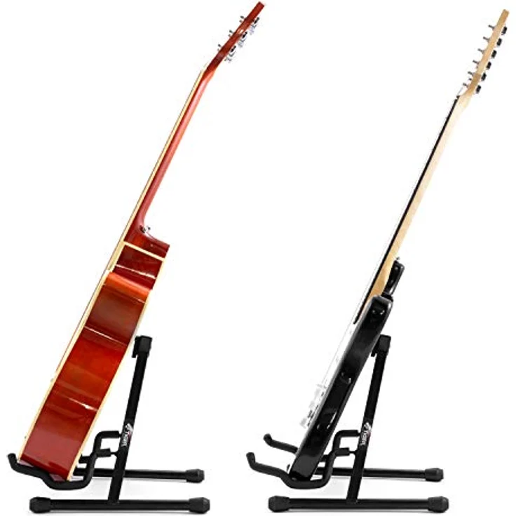 TIGER A-Rahmen Gitarrenständer, zusammenklappbar für E-Gitarre, Akustik- und Bass-Gitarre, schaumstoffgepolstert, leicht und robust – Bild 4