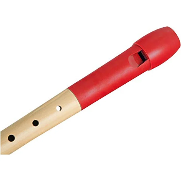 Classic Cantabile Pivella C-Sopran Blockflöte, 2-teilig, aus Ahornholz mit Kunststoffkopf, barocke Griffweise, rot, inkl. Etui, Grifftabelle, Wischerstab und Korkfett – Bild 5