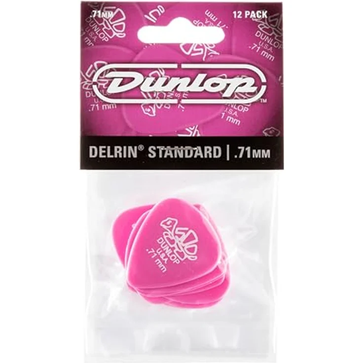 Dunlop Delrin 500 Pick Pink Set, Standard Plektrum, Stärke 0,71mm, 12 Stück – Bild 1