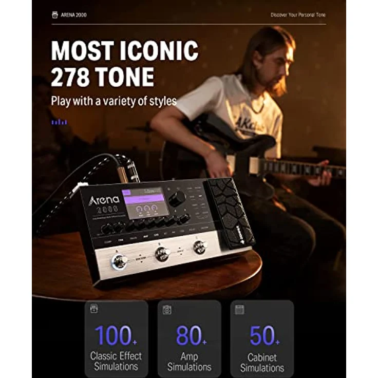 Donner Arena2000 Multieffektpedal, 278 Effekte, 100 IRs, Looper, Drum Machine, Amp Modeling, XLR und MIDI IN Unterstützung – Bild 3