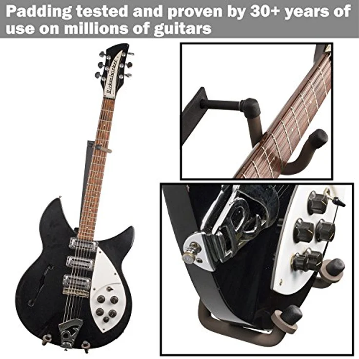 String Swing Horizontal Guitar Wall Mount L, Wandhalterung für E-Gitarren mit niedrigem Profil, vollständig einstellbar für Rechts- und Linkshänder, hergestellt in den USA – Bild 4