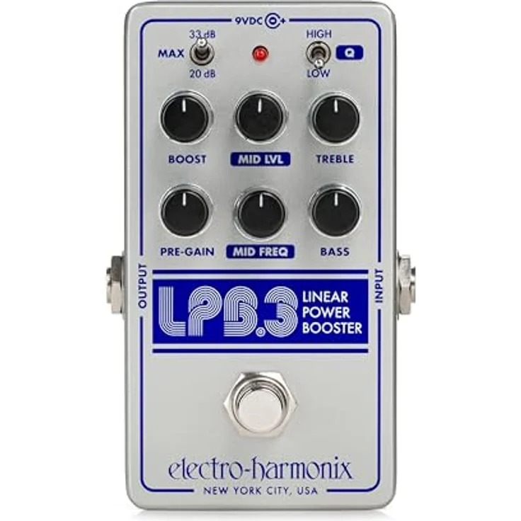 Electro Harmonix LPB-3 Boost & EQ, Gitarren-Effektpedal mit +33dB Clean Boost und 3-Band-EQ – Bild 1