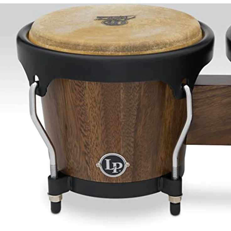 LP LPA601-SW Aspire Walnut Bongos, Siamesisches Walnußholz, 6 3/4" und 8", Naturfelle, matt schwarze Hardware – Bild 2