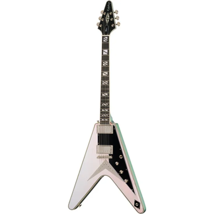 Epiphone Flying V Custom Futura QuiS, E-Gitarre mit Mahagoni-Korpus, Ebenholz-Griffbrett und Solaris Shift Finish
