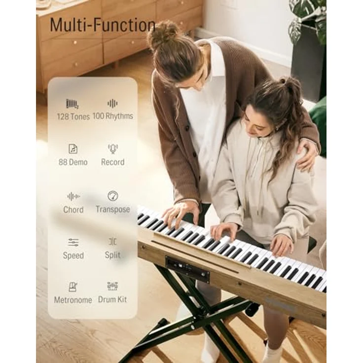 Donner DEP-1S Digitalpiano mit 88 Tasten, Anschlagdynamik für realistisches Spielgefühl – Bild 4