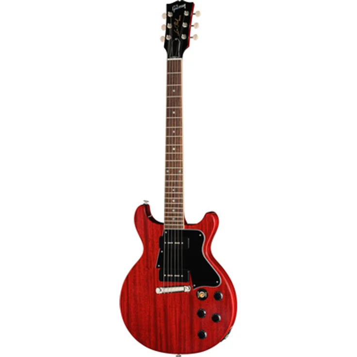 Gibson LP Special Double Cut Vintage Cherry, E-Gitarre mit Mahagoni-Korpus, P90 Tonabnehmer und inkl. Koffer