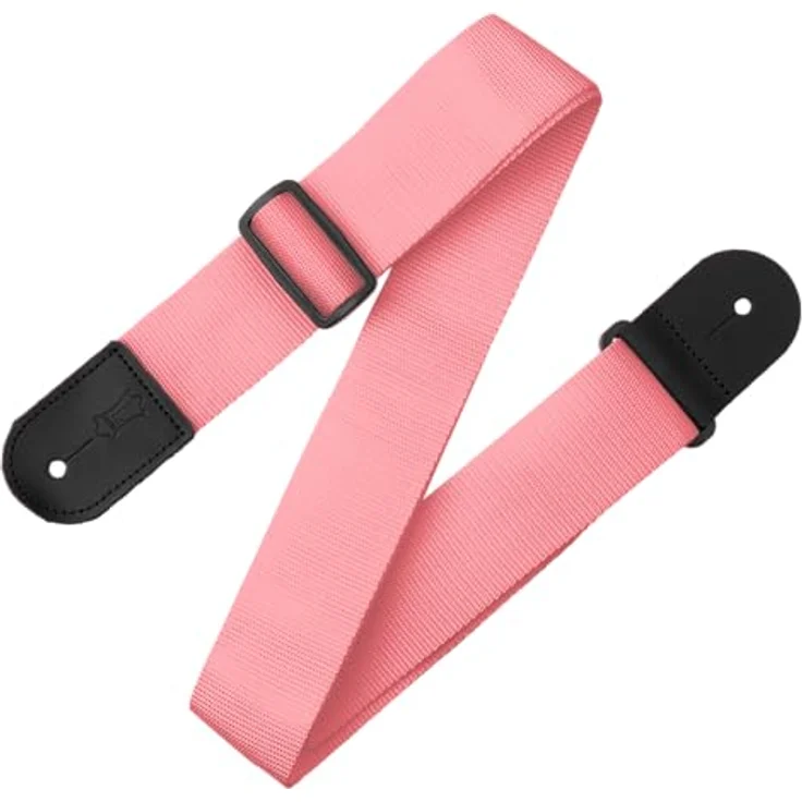 Levys Poly Strap 2" PNK, Gitarrengurt aus Polypropylen, pink, verstellbar von 89 cm bis 157 cm, mit Leder-Endstück – Bild 1