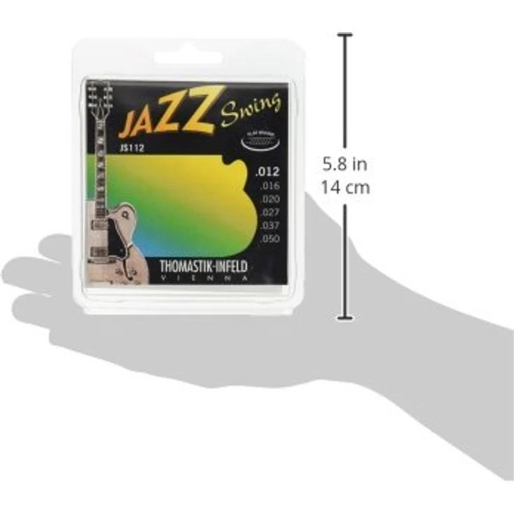 Thomastik Jazz Swing Series E-Gitarrensaiten, Nickel Flat Wound, Satz JS112 Medium Light .012-.050w für semi-akustische und akustische Jazzgitarren – Bild 2
