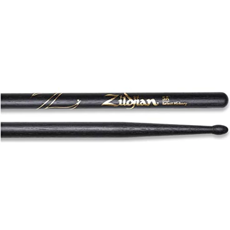 Zildjian 5A Black Hickory Drumsticks, schwarze Holzsticks mit ovalem Kopf, Länge 406mm, Durchmesser 14,2mm – Bild 2