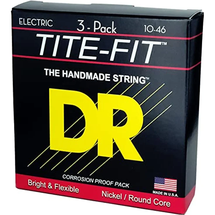 DR Strings Tite-Fit MT-10, E-Gitarrensaiten Satz im 3-Pack, Nickel plated steel, Stärken .010 .013 .017 .026w .036w .046w – Bild 4