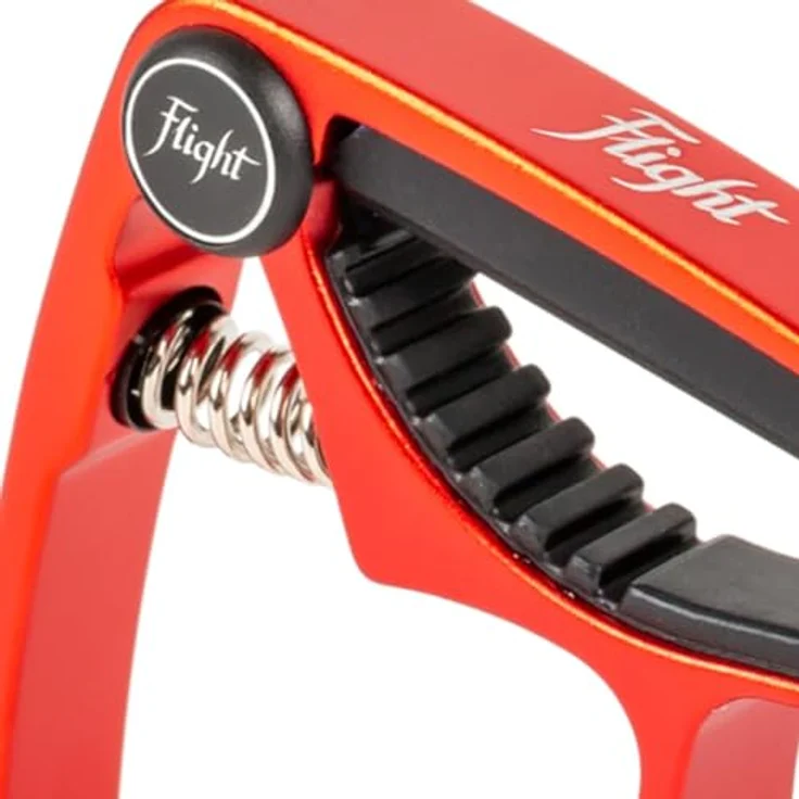 Flight FC-RD Ukulele Capo, roter Kapodaster aus Aluminium mit Federmechanik für einfache Einhandbedienung – Bild 3