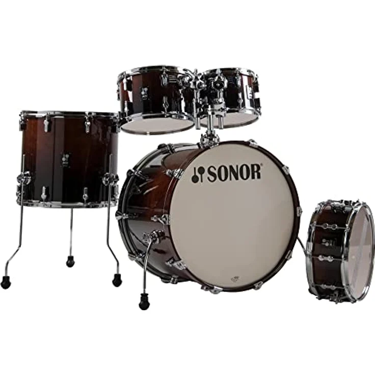Sonor AQ2 Stage Set BRF, Schlagzeugset mit 7-lagigen Ahornkesseln, 22" Bass Drum, 10" und 12" Tom, 16" Stand Tom, 14" Snare Drum, hochglanzlackiert in Brown Fade – Bild 1