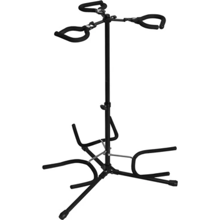 On-Stage GS7353B-B, Gitarrenständer für drei Gitarren, höhenverstellbar von 58 bis 74 cm, mit Flip-It-Aufhängern, schwarz