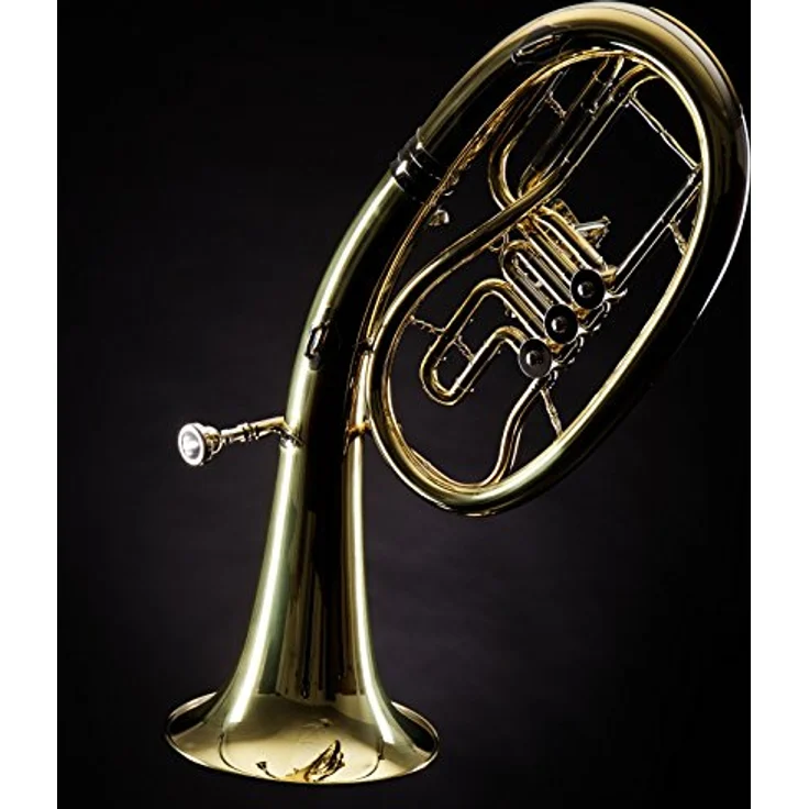 B&S 32/2-L Bb-Tenorhorn, 3 Drehventile, Goldmessing Mundrohr, Klarlack Oberfläche, inkl. Koffer und Mundstück – Bild 3
