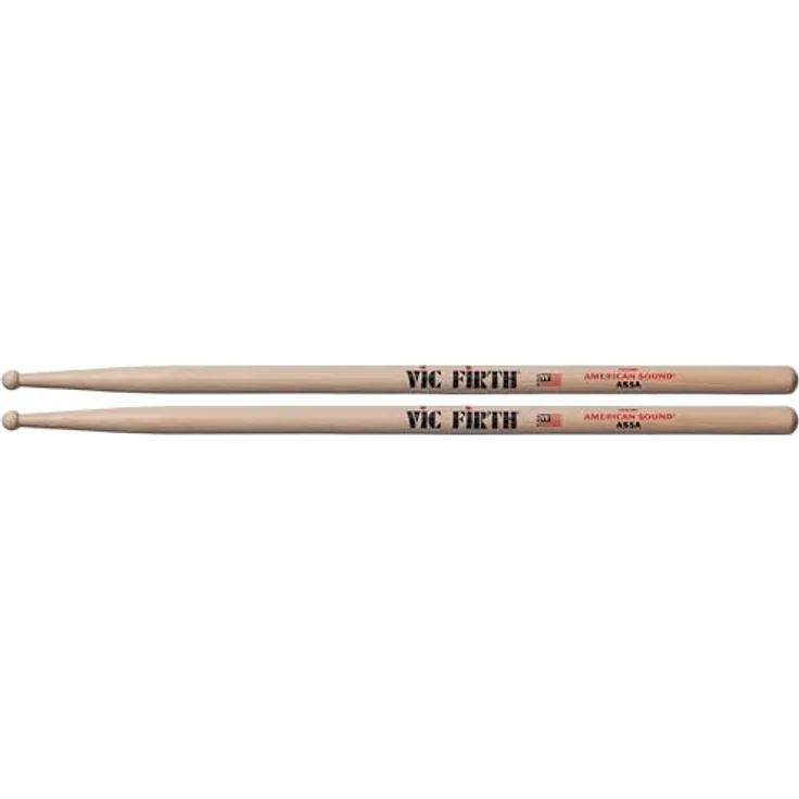 Vic Firth AS5A Drumsticks, American Sound Serie aus American Hickory mit runden Stockkopf, L=406mm, O=14,4mm
