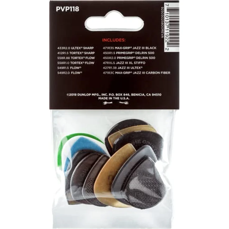 Dunlop Shred Pick Variety Pack, Plektren Set mit 12 verschiedenen Plektren für optimale Präzision und Klarheit – Bild 3