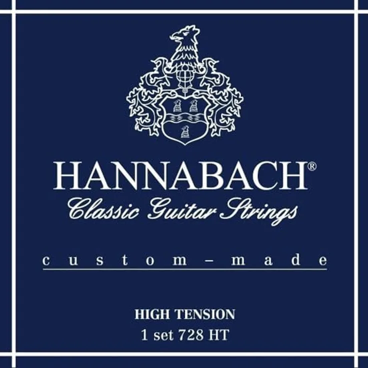 Hannabach Klassikgitarrensaiten Serie 728 High Tension Custom Made, exzellente Bass-Saiten aus fester Kunststofffaser, Made in Germany