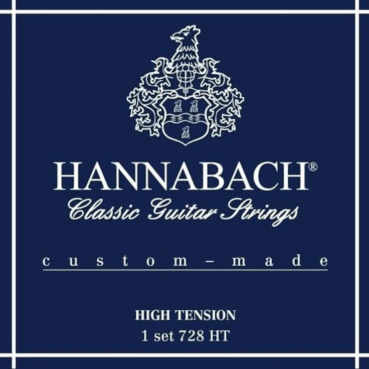 Hannabach Klassikgitarrensaiten Serie 728 High Tension Custom Made, exzellente Bass-Saiten aus fester Kunststofffaser, Made in Germany – Bild 1