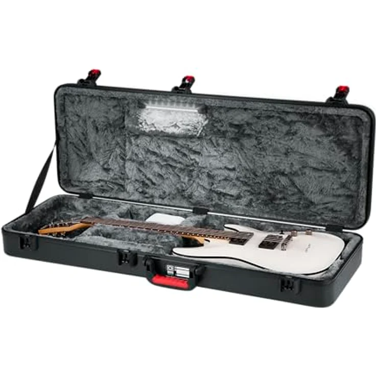 Gator TSA LED Electric Guitar Case, Gitarrenkoffer mit LED-Innenbeleuchtung für ST- & T-Style E-Gitarre, schwarz – Bild 15