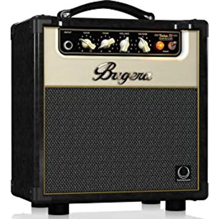 Bugera V5 Infinium, Vollröhren Gitarren Combo mit 5 Watt Leistung, 1x 8" Turbosound Lautsprecher, regelbarem Gain/Tone/Volume/Reverb, schaltbarem Wattbereich (5W/1W/0.1W) und Kopfhörer Ausgang