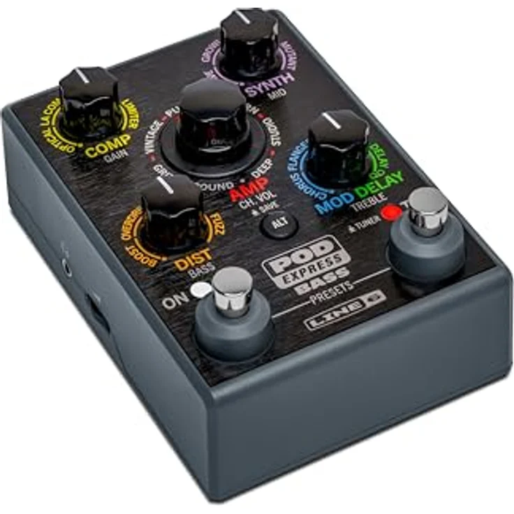 Line6 Pod Express Bass, Multi-Effektpedal für E-Bass mit 7 Verstärker- und 17 Effektmodellen, Fußpedalformat – Bild 5