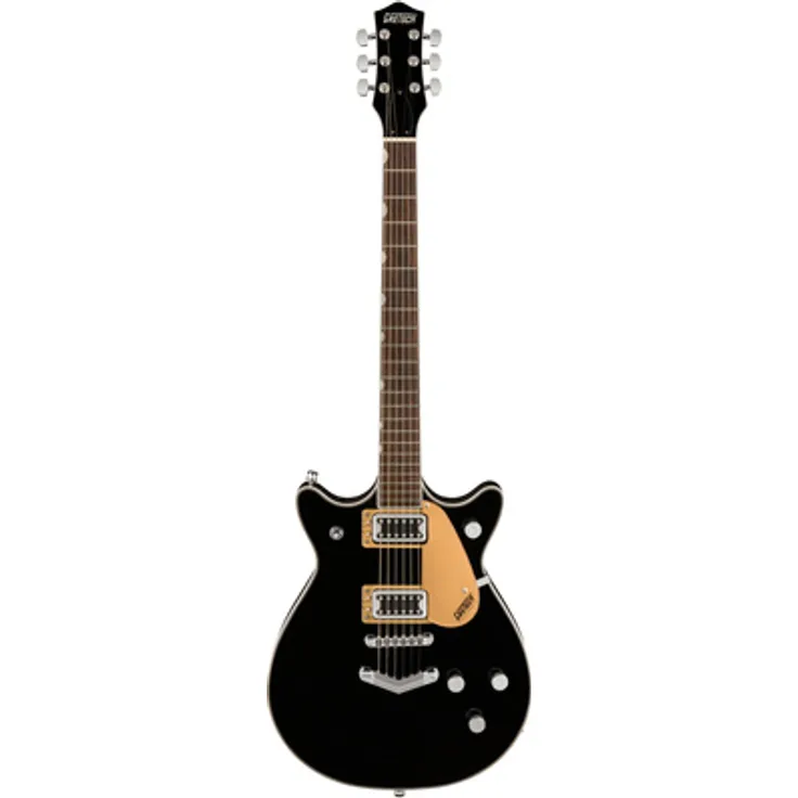 Gretsch G5222 EMTC D.Jet BT BLK, E-Gitarre mit Mahagoni-Korpus, Black Top Broad'Tron Tonabnehmer, schwarzem Finish