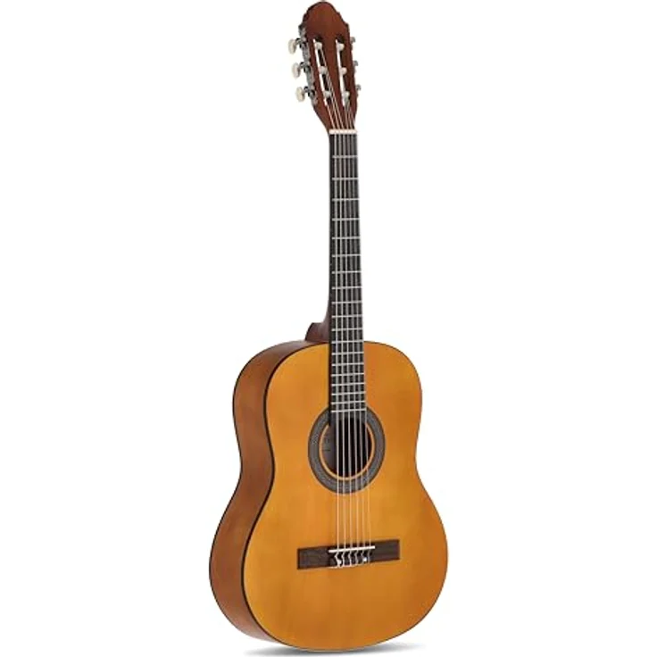Juan Miguel Navarrez Konzertgitarre, klassische 3/4 Gitarre honey, mit Lindenholz-Korpus und inkl. Tragetasche – Bild 2