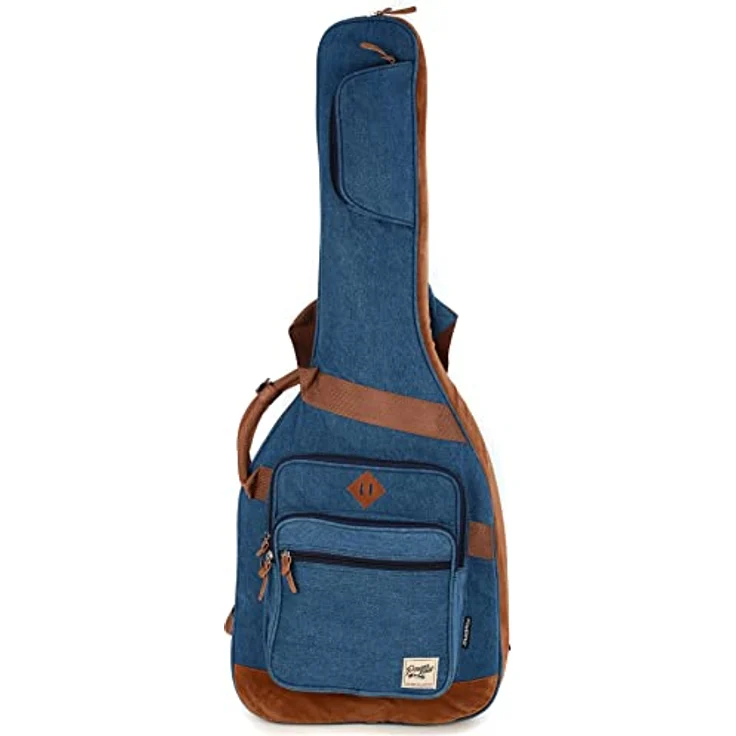 Ibanez IGB541D-BL Powerpad Gigbag, E-Gitarrentasche mit 15mm Polsterung, Jeans Design Blau, inklusive Zubehörfächern und Rucksackgarnitur – Bild 1