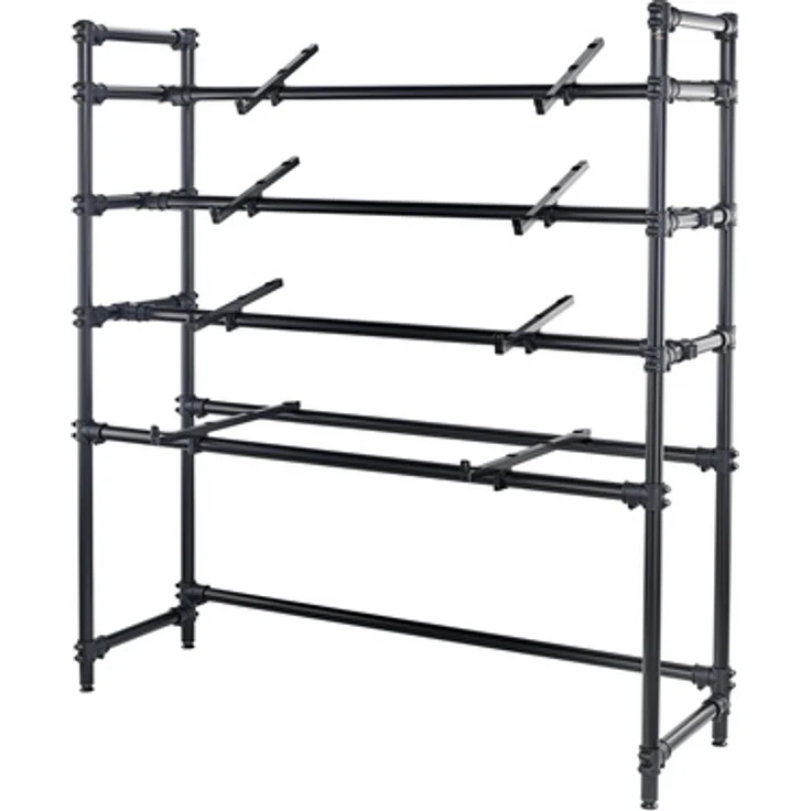 Jaspers 170-4-150B, Keyboard-Ständer aus schwarz pulverbeschichtetem Aluminium, höhenverstellbar, für schwere Keyboards bis 40 kg