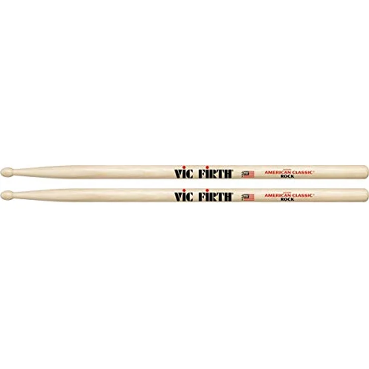 Vic Firth Rock American Hickory Wood Tip Drumstick, robuste Schlagstöcke aus Hickory für ausgeprägten Klang