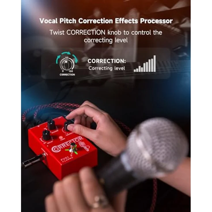 Flamma FV01 Vocal & Guitar FX, Gesangs- und Gitarren-Effektprozessor mit 48-V-Phantomspeisung, Delay und Reverb – Bild 2