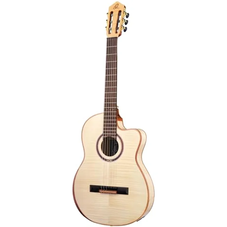 Ortega Bridesuitece, Konzertgitarre mit Cutaway, Tonabnehmer, 4/4 Größe, Natur Hochglanz, inkl. Gig Bag – Bild 3