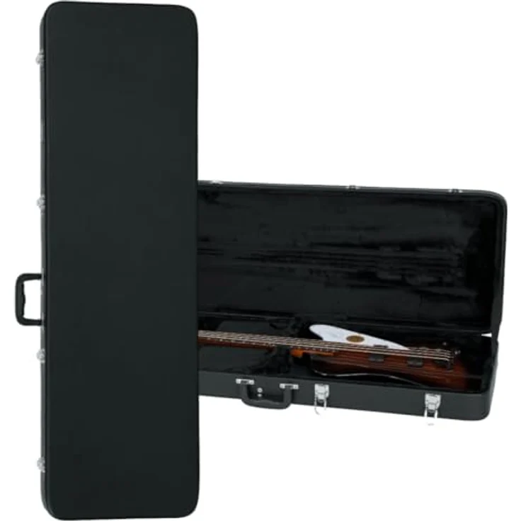Gator GWE-TBird-Bass, Gitarrenkoffer für Thunderbird E-Bass, Abschließbar, schwarzer Tolex, schwarzes Plüsch-Innenfutter, ergonomischer Tragegriff – Bild 1