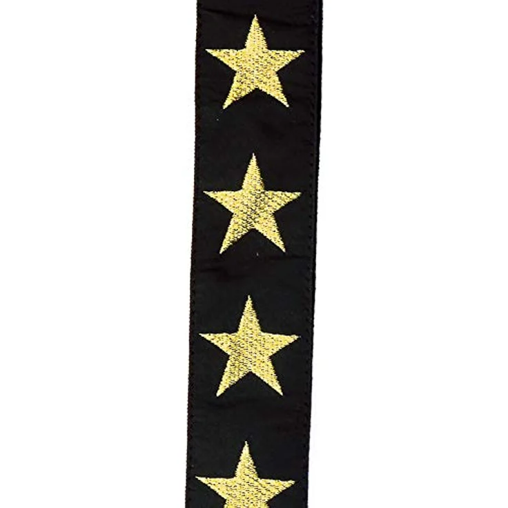 Daddario 20T05 Gold Star, Gitarrengurt aus Nylon mit Lederenden, Breite 50 mm, Länge von 89 bis 150 cm, Motiv Gold Star – Bild 2