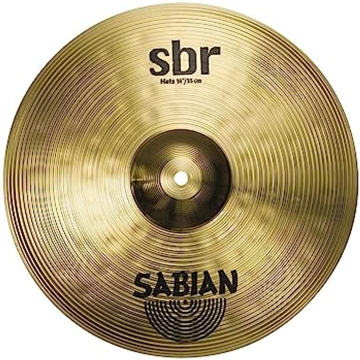 Sabian 14" SBR Hi-Hat, Messing Schlagzeugbecken mit kompaktem Sound und kräftiger Lautstärke, Medium Top/Medium Bottom – Bild 2