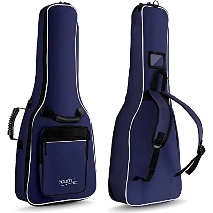 ROCKTILE 1/2 Klassik-Gitarrentasche, gepolsterter Gigbag mit Rucksackgarnitur und 2 Außentaschen, blau – Bild 1