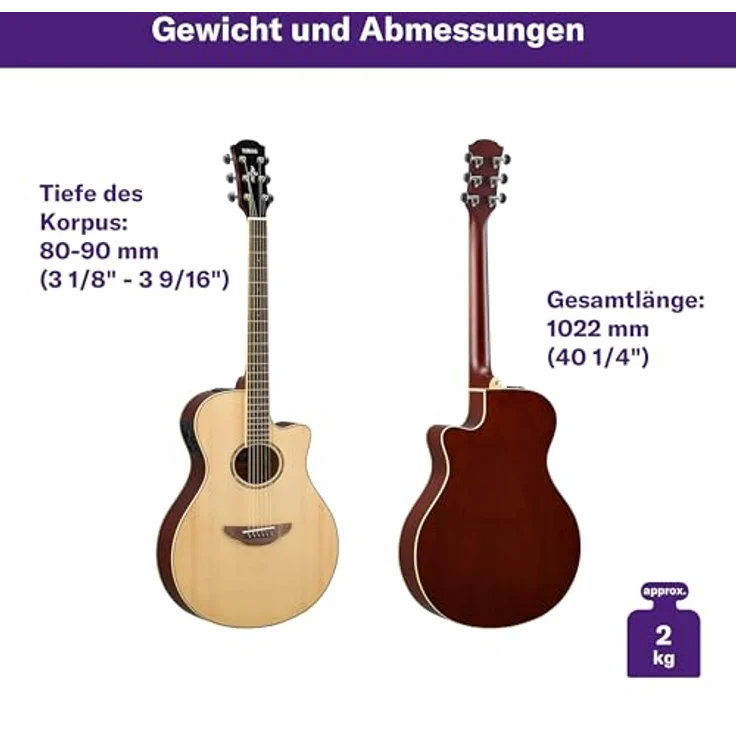 Yamaha APX 600 Natural, Western Gitarre mit Tonabnehmer, Nato Korpus, Fichten Decke, 43 mm Sattelbreite, Mensur 634 mm, Natur – Bild 3