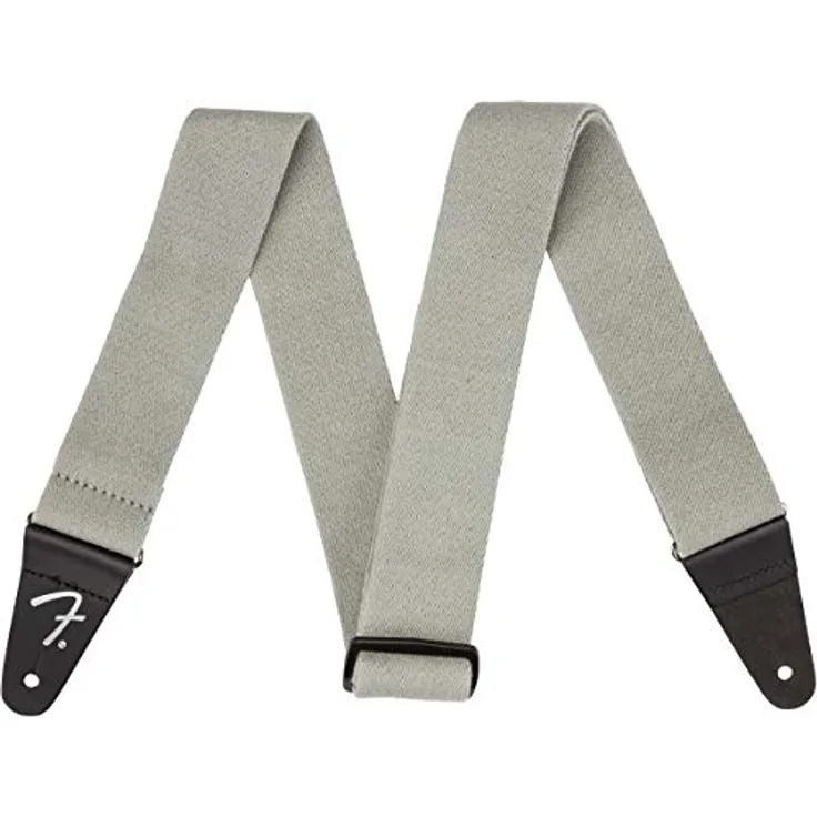 Fender Supersoft Strap Grey, Gitarrengurt aus gesponnenem Polyestergewebe, 5 cm breit, verstellbar von 119 bis 142 cm, grau