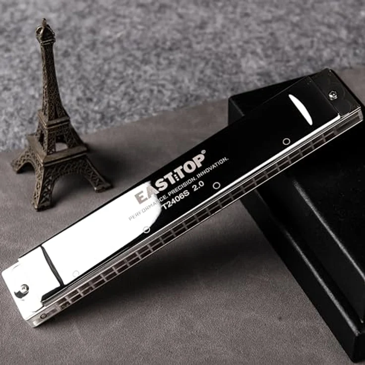 EAST TOP Tremolo Harmonika T2406S 2.0, 24 Löcher in C mit präziser Phosphorbronze-Schilfplatte und dünnem Abdeckungsdesign – Bild 4
