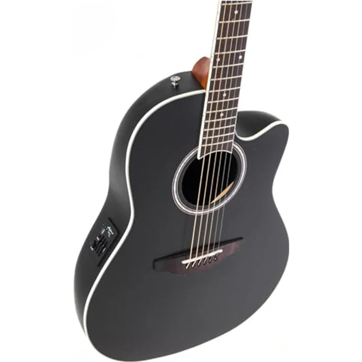 Applause Traditional AB24-5S, Mid-Depth Roundback Westerngitarre mit Cutaway, Fichtendecke, Black Satin, aktivem Preamp mit 3-Band EQ – Bild 7