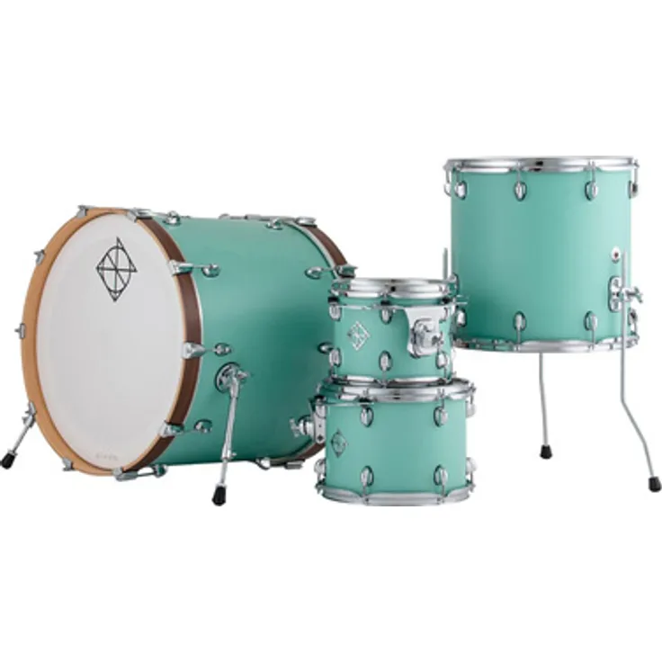 Dixon 22" Cornerstone Hybrid Set NM, 4-teilig, matt lackiert in Satin Neo-Mint, Kessel aus nordamerikanischem Ahorn, inkl. Drummer's Pouch