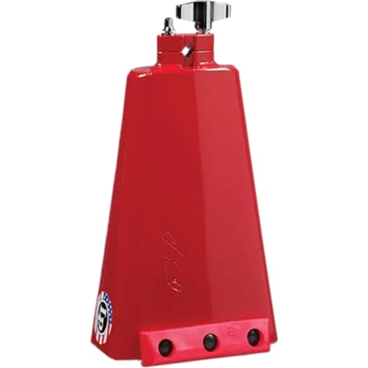 LP Latin Percussion Cowbell Rock Chad Smith Signature, 8" Ridge Rider, pulverbeschichtet in rot, mit Vice Mount/V-Klemme und Jenigor-Kantenschutz – Bild 2
