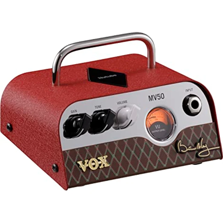 Vox MV50-BM, Brian May 50W Nutube Gitarrenverstärkerkopf, rotes Gehäuse mit Gain, Tone und Volume Reglern – Bild 1
