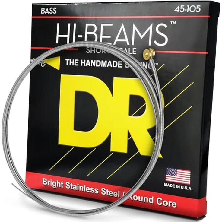 DR Strings Hi-Beam Round Core Bass Medium Short Scale, Gitarrensaiten aus den USA, 1 Packung – Bild 1