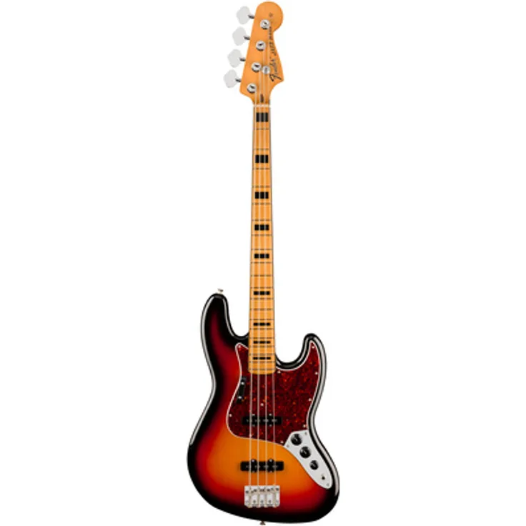 Fender Vintera III E 70s J Bass 3CSB, J-Style E-Bass mit Erlekorpus, Ahornhals und Vintage-Style Tonabnehmer, 3-Color Sunburst