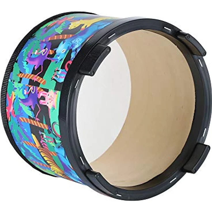 Musfunny Floor Tom Trommel 25,4 cm, Percussion Montessori Instrument mit 2 Schlägeln, robustes Holzdesign, farbenfrohes Muster, ideal für musikalische Förderung (8inch Forest) – Bild 5